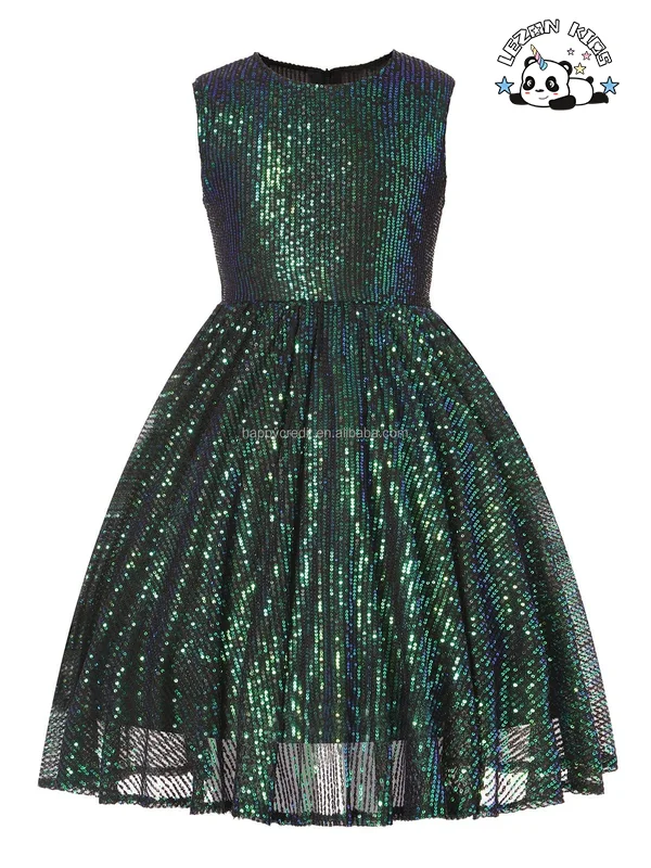 LEZONKIDS - Wholesale Customized Sleeveless Sparkly Kids Party Sequined Dress Princess Dress for Girl